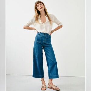 Spanxshape EveryWear Cropped Wide Leg Jeans with Patch Pockets